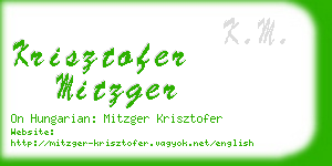 krisztofer mitzger business card